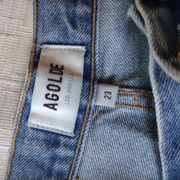 Agolde 90s Jeans in Fall Out Distressed Mid Rise Loose Fit Button Fly Sz 23 - Picture 9 of 12